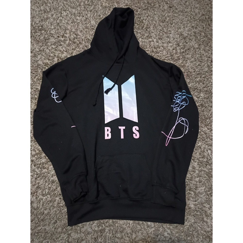 BTS Love Yourself Hoodie Black K-Pop Merch Sweatshirt Members List Size Small